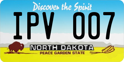 ND license plate IPV007