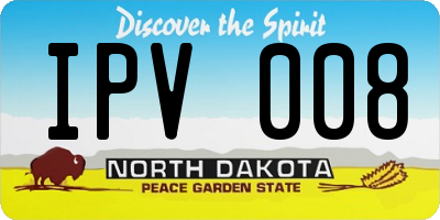 ND license plate IPV008