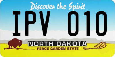ND license plate IPV010