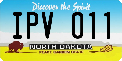ND license plate IPV011