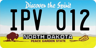 ND license plate IPV012