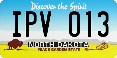 ND license plate IPV013