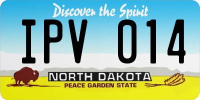 ND license plate IPV014