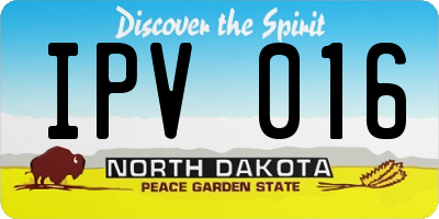 ND license plate IPV016