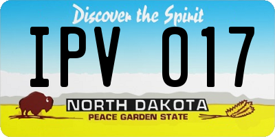 ND license plate IPV017