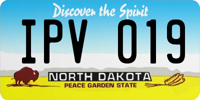 ND license plate IPV019