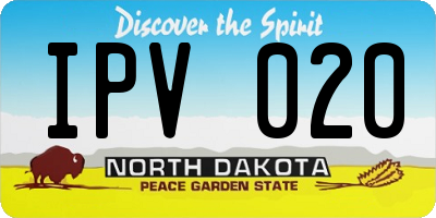 ND license plate IPV020