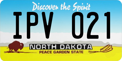 ND license plate IPV021