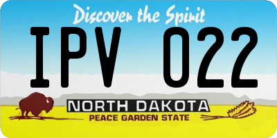 ND license plate IPV022