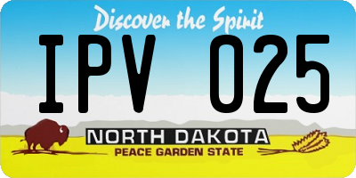 ND license plate IPV025