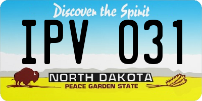 ND license plate IPV031