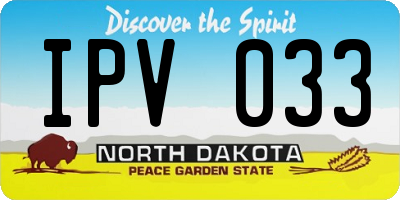 ND license plate IPV033