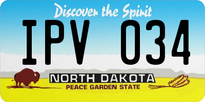 ND license plate IPV034