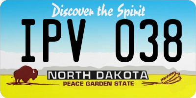 ND license plate IPV038