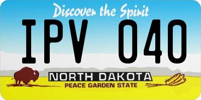 ND license plate IPV040