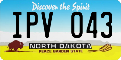 ND license plate IPV043