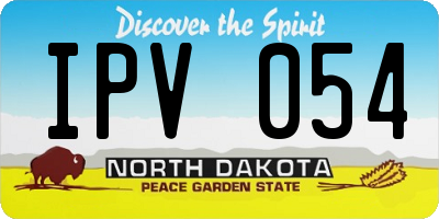 ND license plate IPV054