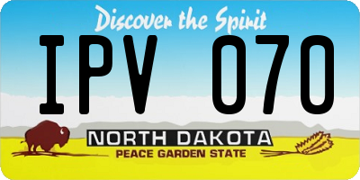 ND license plate IPV070