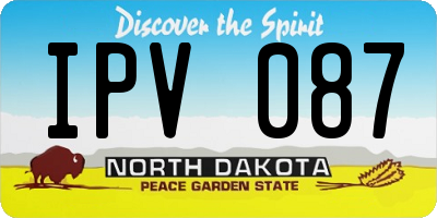 ND license plate IPV087