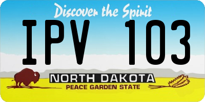 ND license plate IPV103