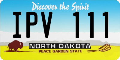 ND license plate IPV111