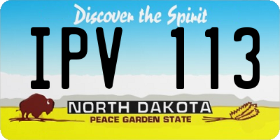 ND license plate IPV113
