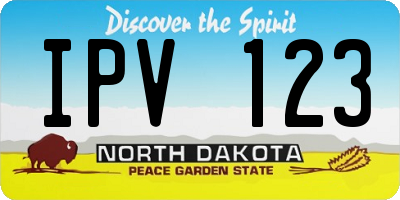 ND license plate IPV123