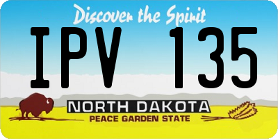 ND license plate IPV135