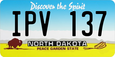 ND license plate IPV137