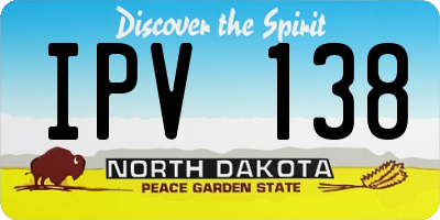 ND license plate IPV138
