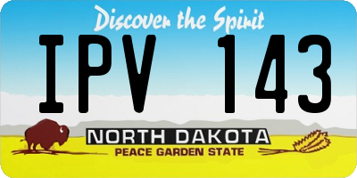 ND license plate IPV143