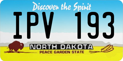 ND license plate IPV193