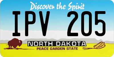 ND license plate IPV205