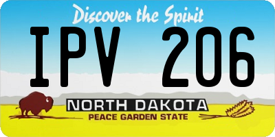 ND license plate IPV206