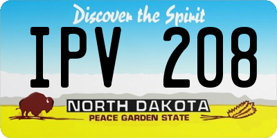 ND license plate IPV208