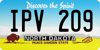 ND license plate IPV209