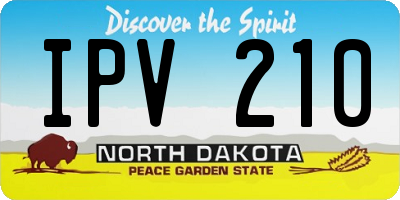 ND license plate IPV210