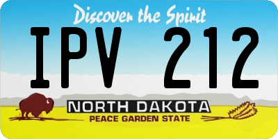 ND license plate IPV212