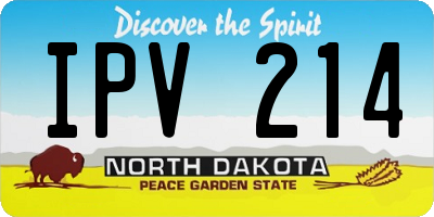 ND license plate IPV214