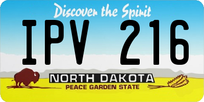 ND license plate IPV216