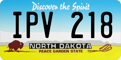 ND license plate IPV218