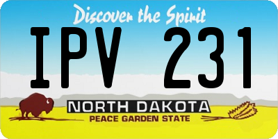 ND license plate IPV231
