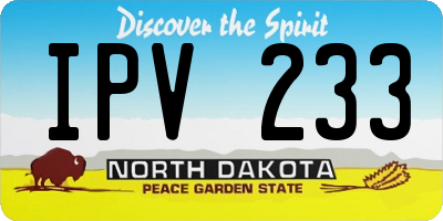 ND license plate IPV233