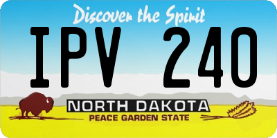 ND license plate IPV240