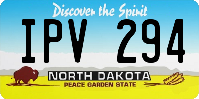 ND license plate IPV294