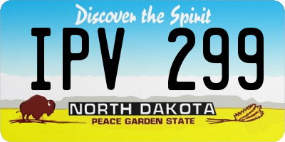 ND license plate IPV299