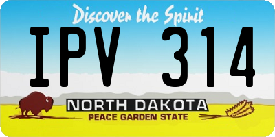 ND license plate IPV314