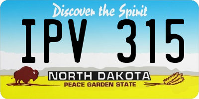 ND license plate IPV315