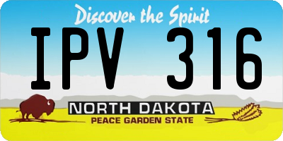 ND license plate IPV316