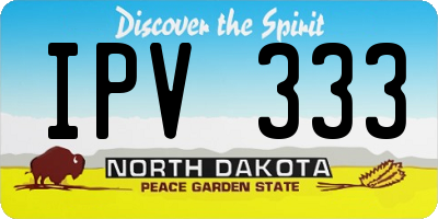 ND license plate IPV333